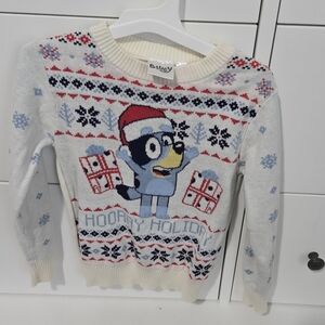 Bluey Kids Holiday Sweater - White and Red